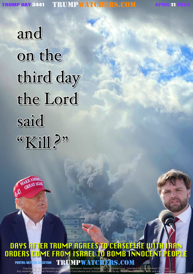 DAYS AFTER TRUMP AGREES TO CEASEFIRE WITH IRAN
ORDERS COME FROM ISRAEL TO BOMB INNOCENT PEOPLE